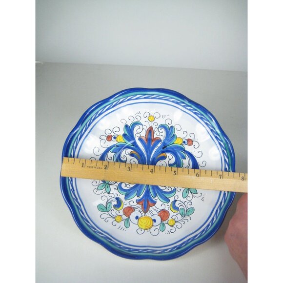 Deruta Hand Painted Italian Ceramic Plate Wall Hanging Floral Italy 7 Inch Decor - Picture 3 of 10